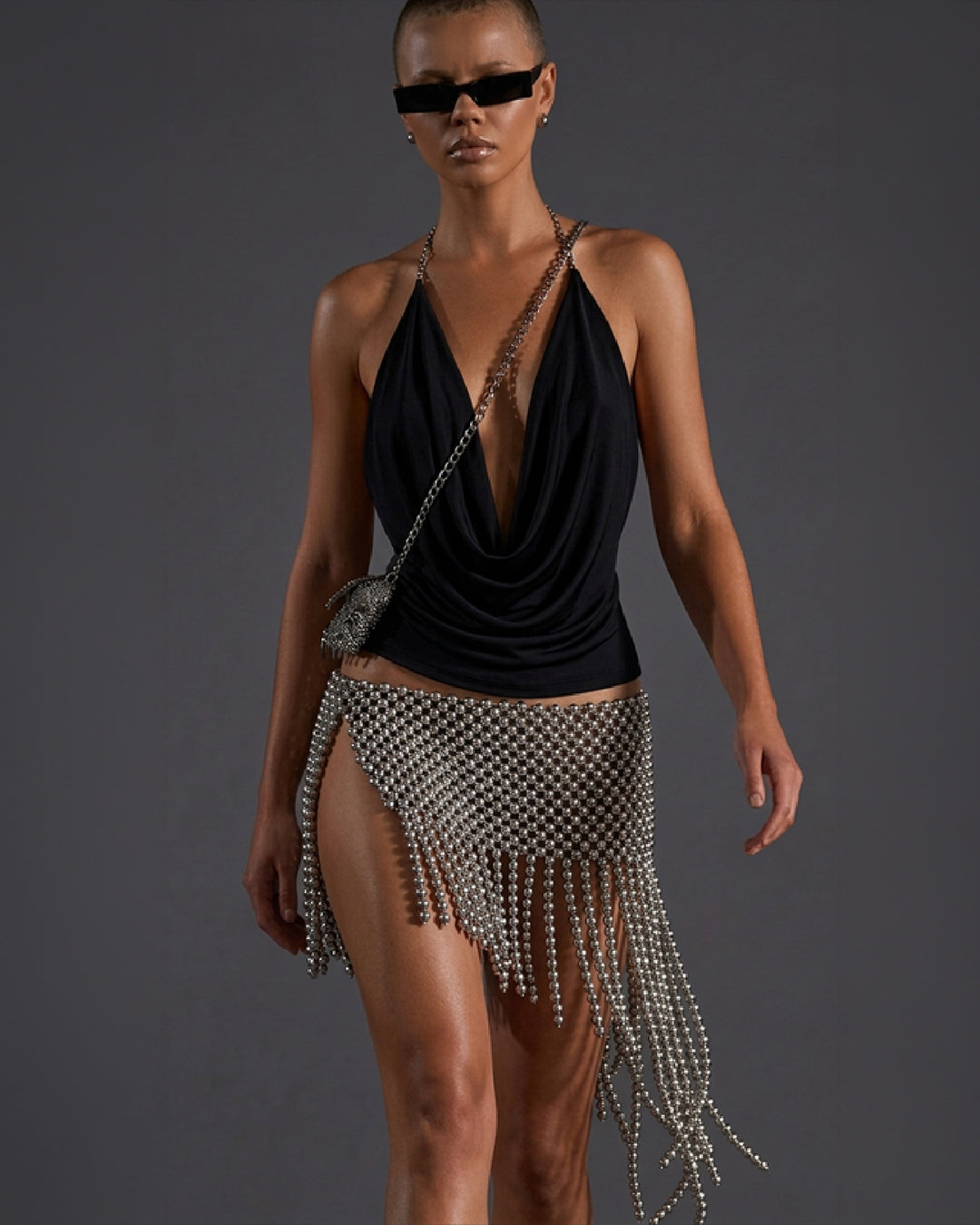 Silver Skirt & Bag